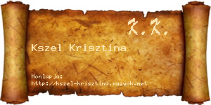 Kszel Krisztina névjegykártya